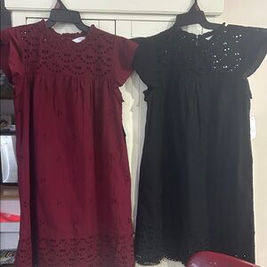 NWT bundle of 2 - Time and Tru size small (4-6) eyelet mini dresses